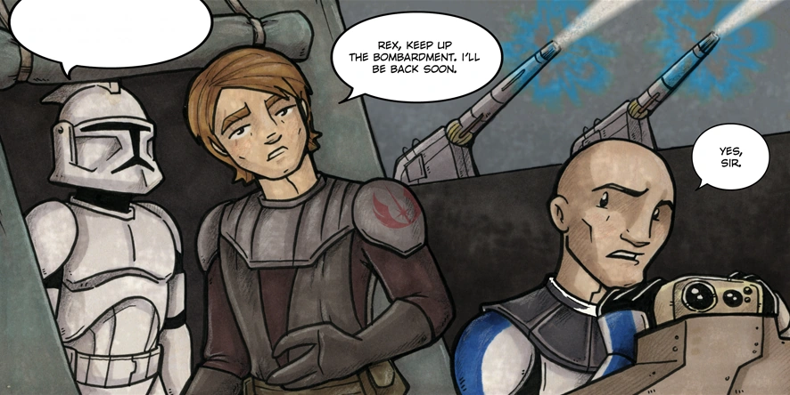 Battle of unidentified planet (Skywalker and Tano) appearance 