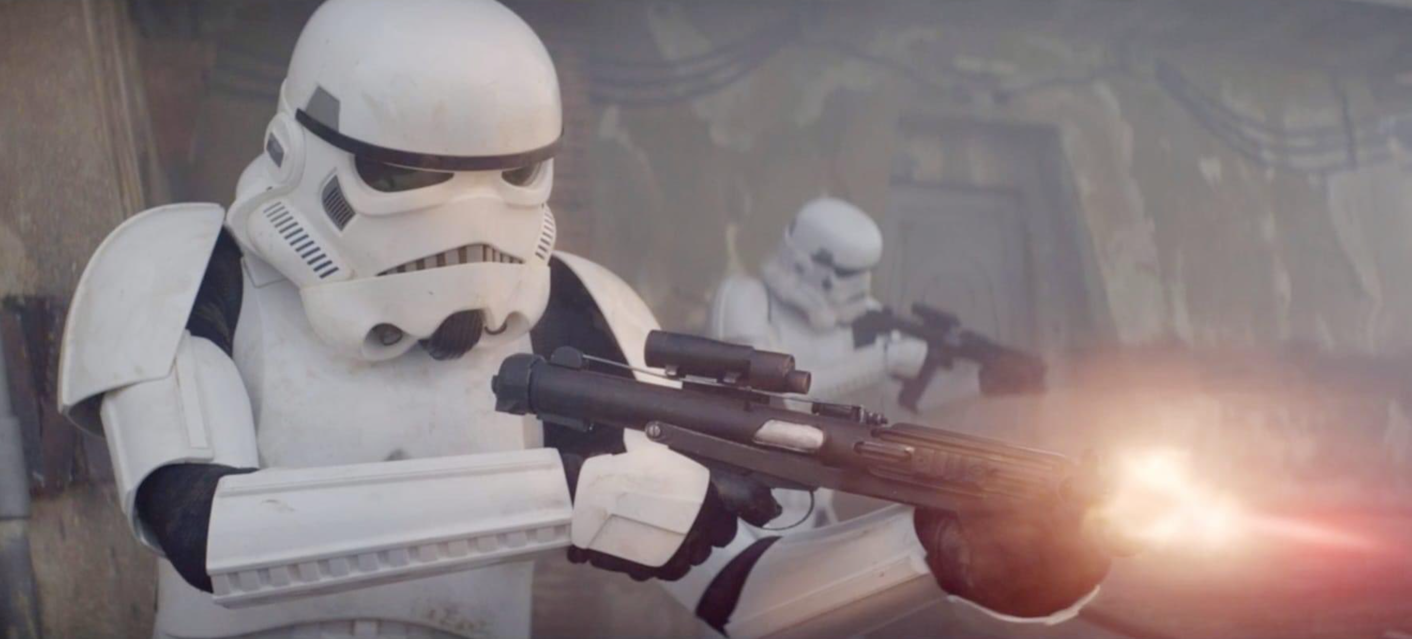 Stormtroopers armed with E-11 blaster rifles.