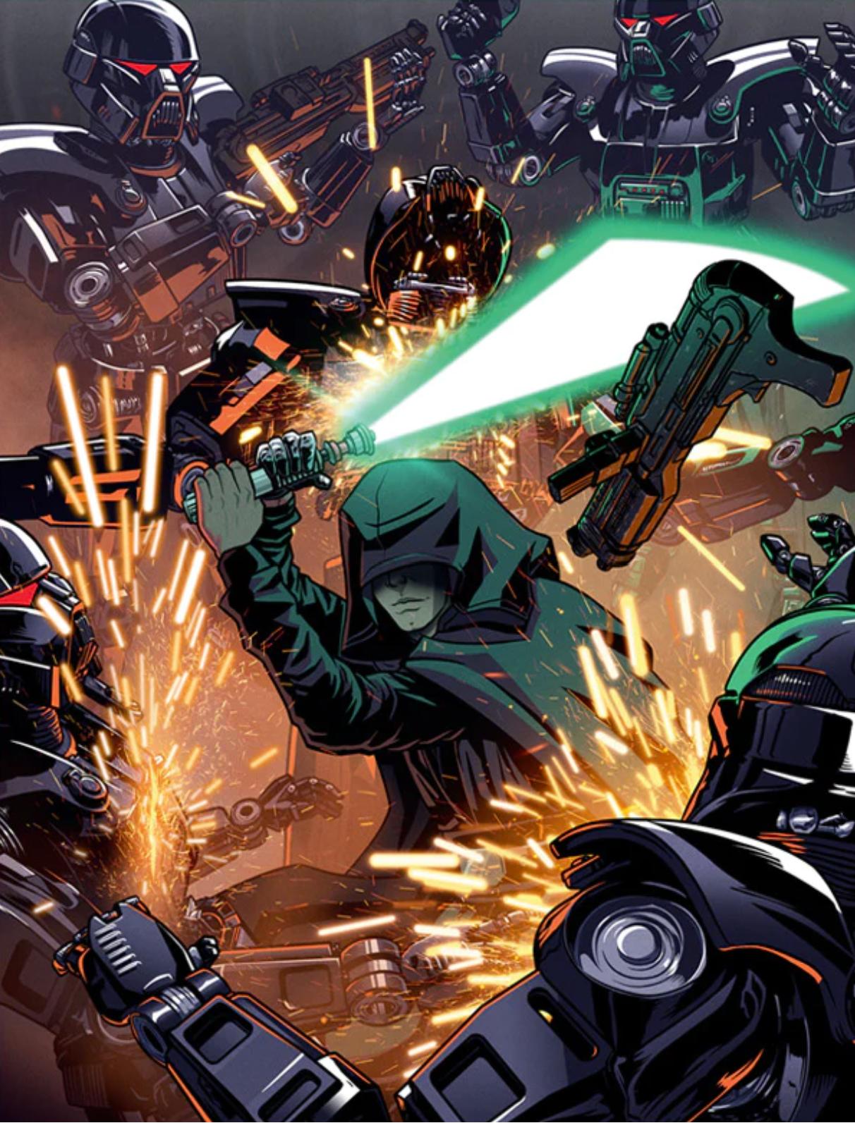 Moff Gideon's dark troopers were destroyed by Skywalker during the rescue of Grogu.