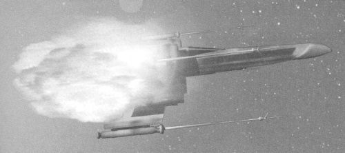 An X-wing is destroyed during Marskan's final mission.