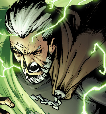 Talzin unleashes a magical attack against Dooku.