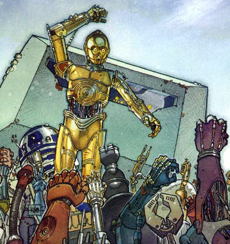 C-3PO leads the droid rebellion.