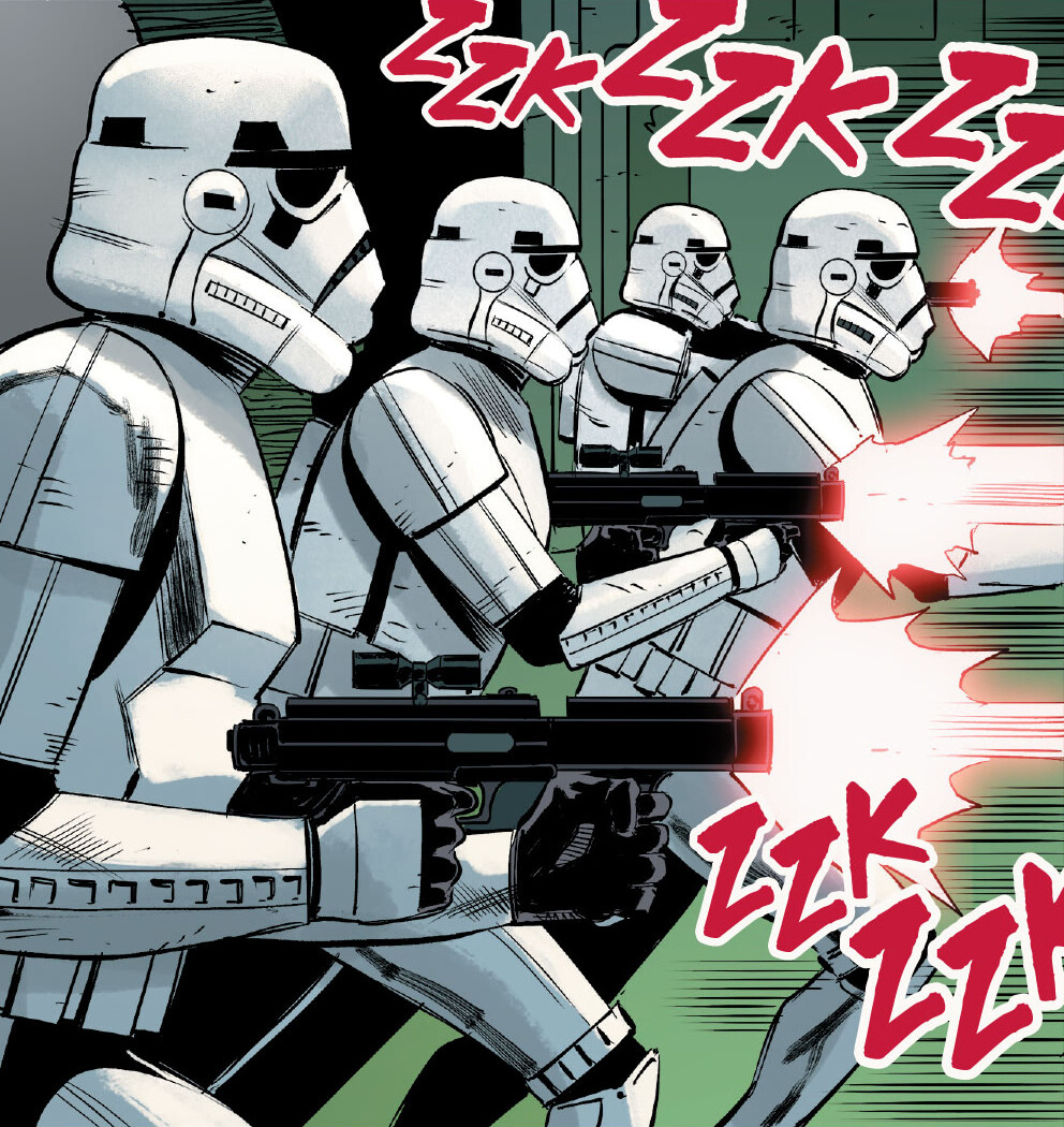 The 1st Legion (1st Legion stormtroopers pictured) was an elite military division of the Galactic Empire's Stormtrooper Corps.