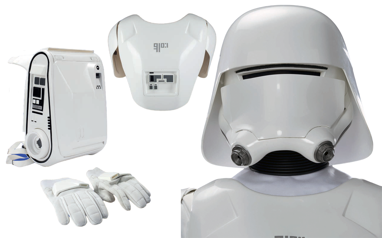 Snowtrooper gear: backpack, chestplate, gloves and helmet