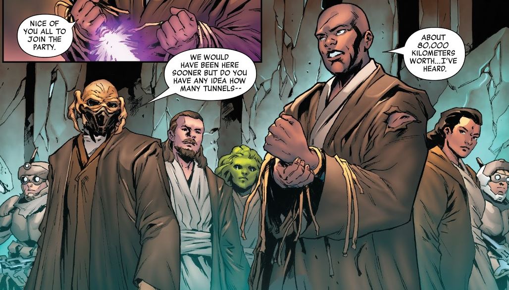 Qui-Gon Jinn, alongside Plo Koon and Depa Billaba on Oosalon.