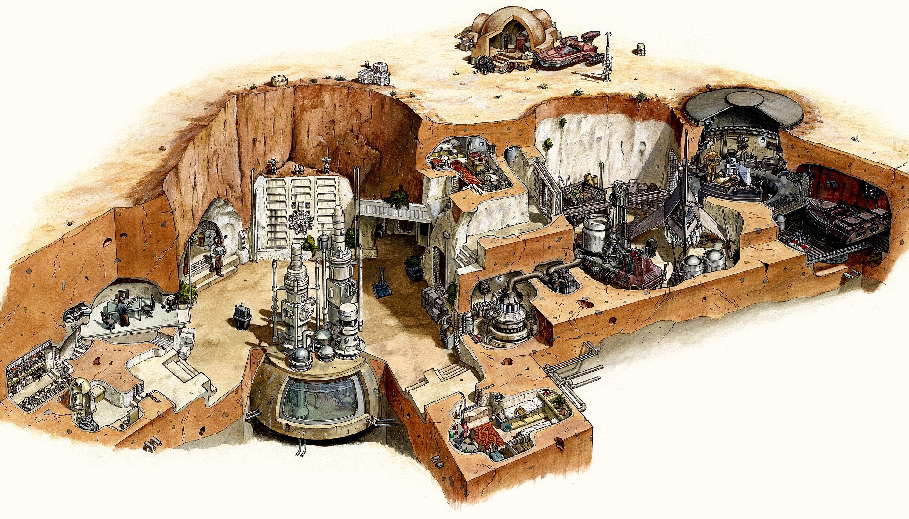 A cutaway of Lars' homestead