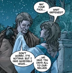 Blue trimmed nightdress