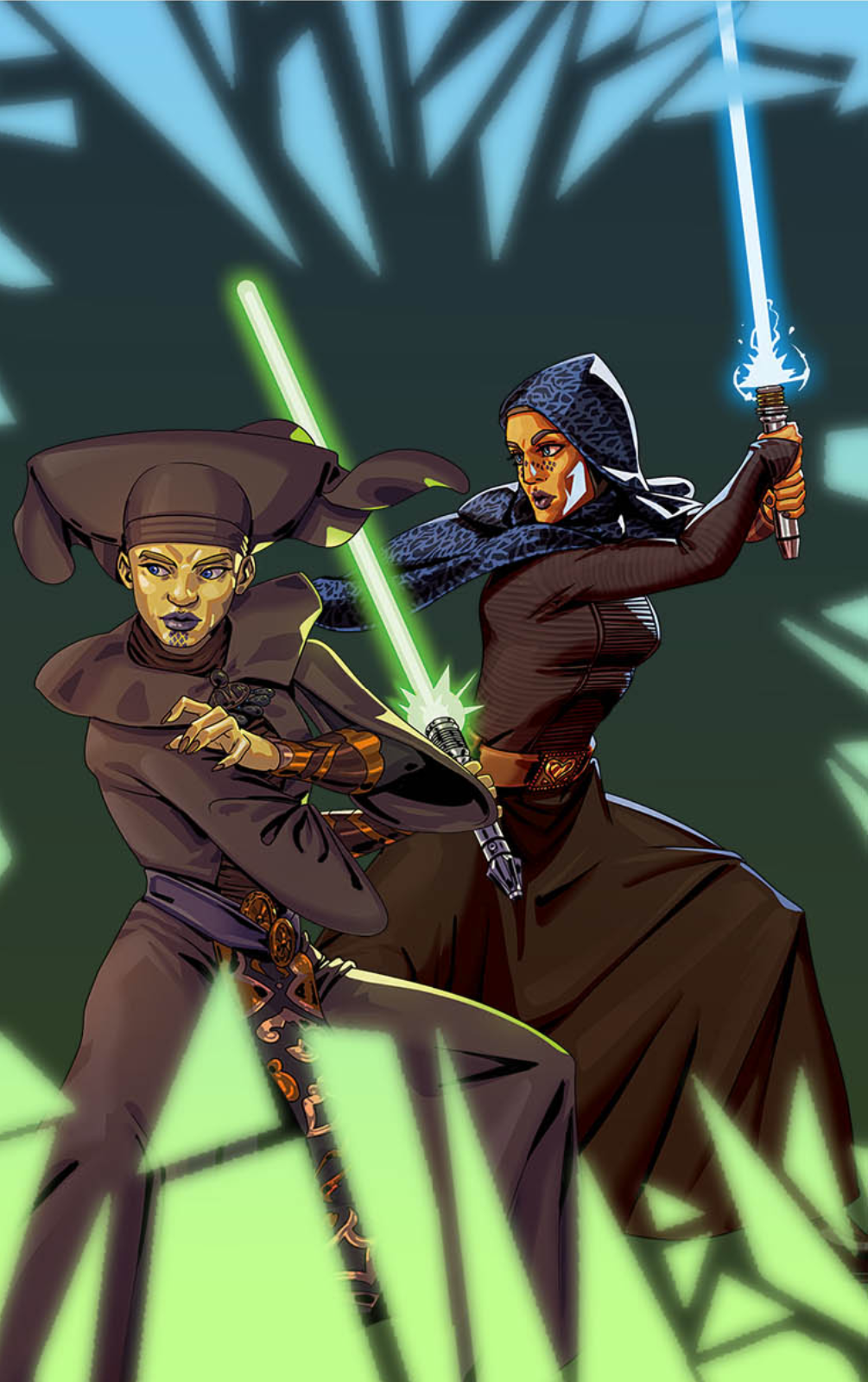 Luminara Unduli with her Padawan, Barriss Offee