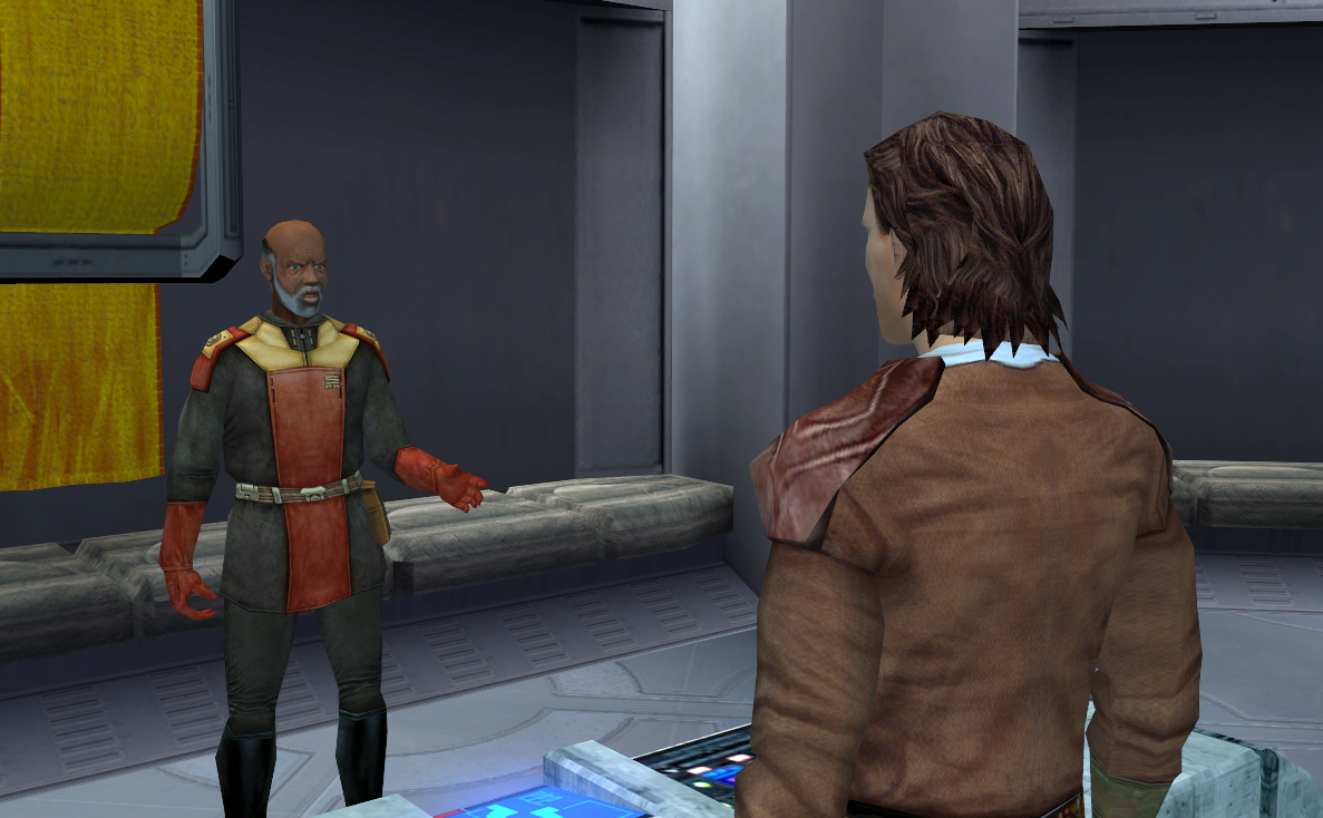 Roland Wann asked Revan to break into the Sith Embassy in order to retrieve a valuable Republic droid.