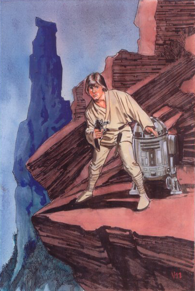 Illustration of Luke Skywalker by Vosburg