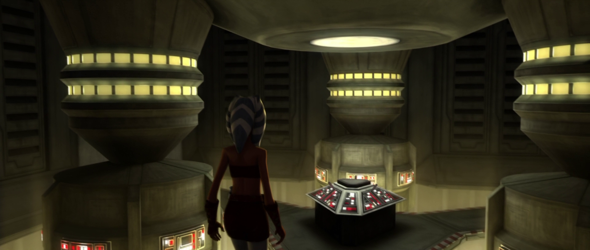 Ahsoka Tano in a Pelta-class' reactor room