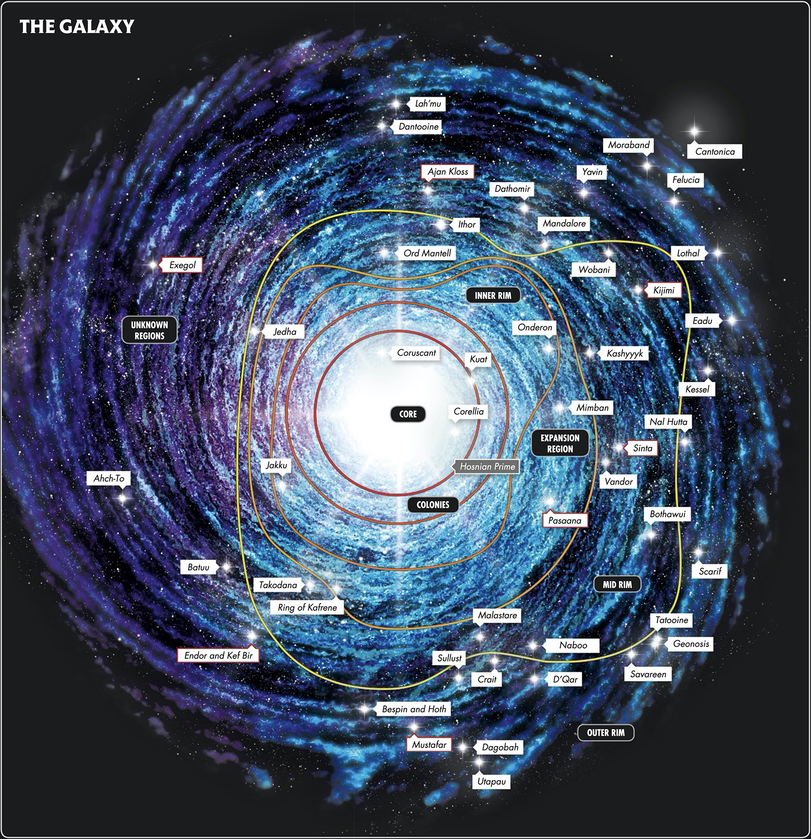 map of the galaxy planets