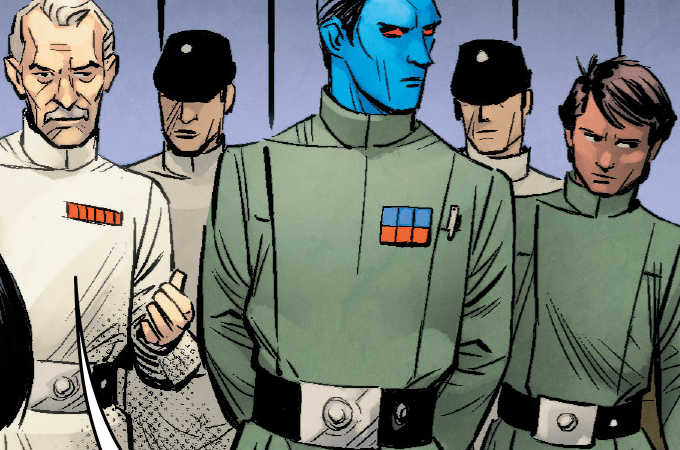 Colonel Yularen with Captain Thrawn and Ensign Vanto investigated the Yinchom Dojo.