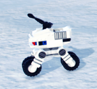 A MTV-7 light vehicle on Hoth in LEGO Star Wars: The Skywalker Saga