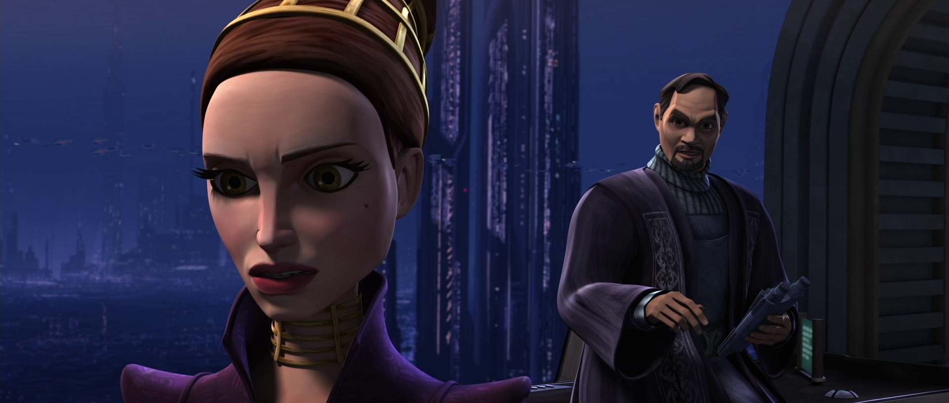 Organa and Amidala realize that they are a few votes short of a majority, but many potential allies are being threatened not to side with them.