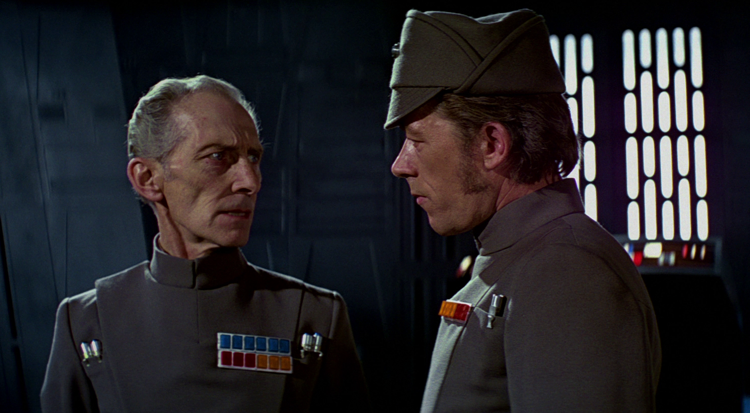 Bast asks Tarkin if the Grand Moff wishes to evacuate the Death Star.