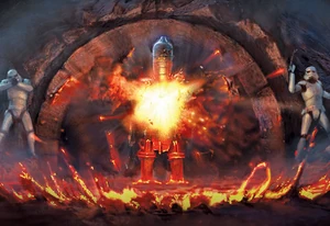 IG-11-ის თვითგანადგურების მექანიზმის ამოქმედება გროგუს გადასარჩენად.