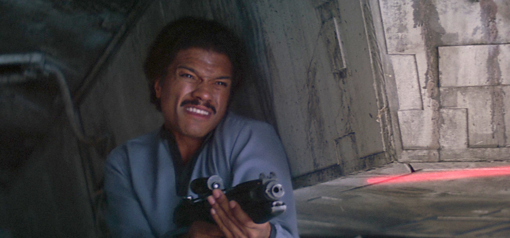 Calrissian provides covering fire for the Rebels' escape.