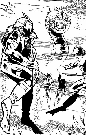 The Rebel agents hunt a Camray eel.