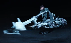 Calican evaded Shand's sniper fire using flash charges.