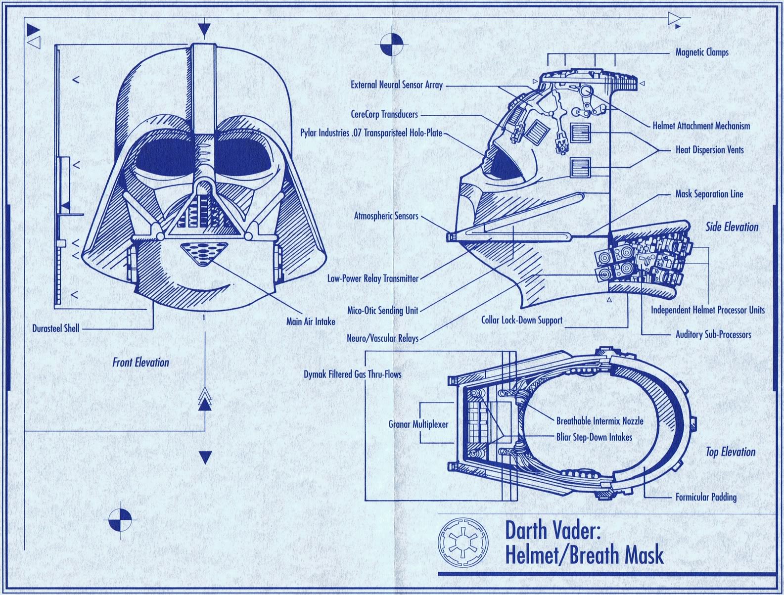 Darth Vader's helmet/breath mask blueprints