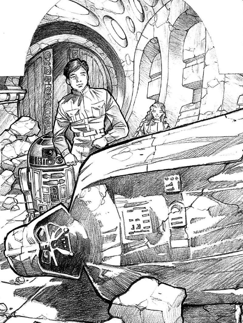 Anakin Solo and Tahiri Veila explore Bast Castle.