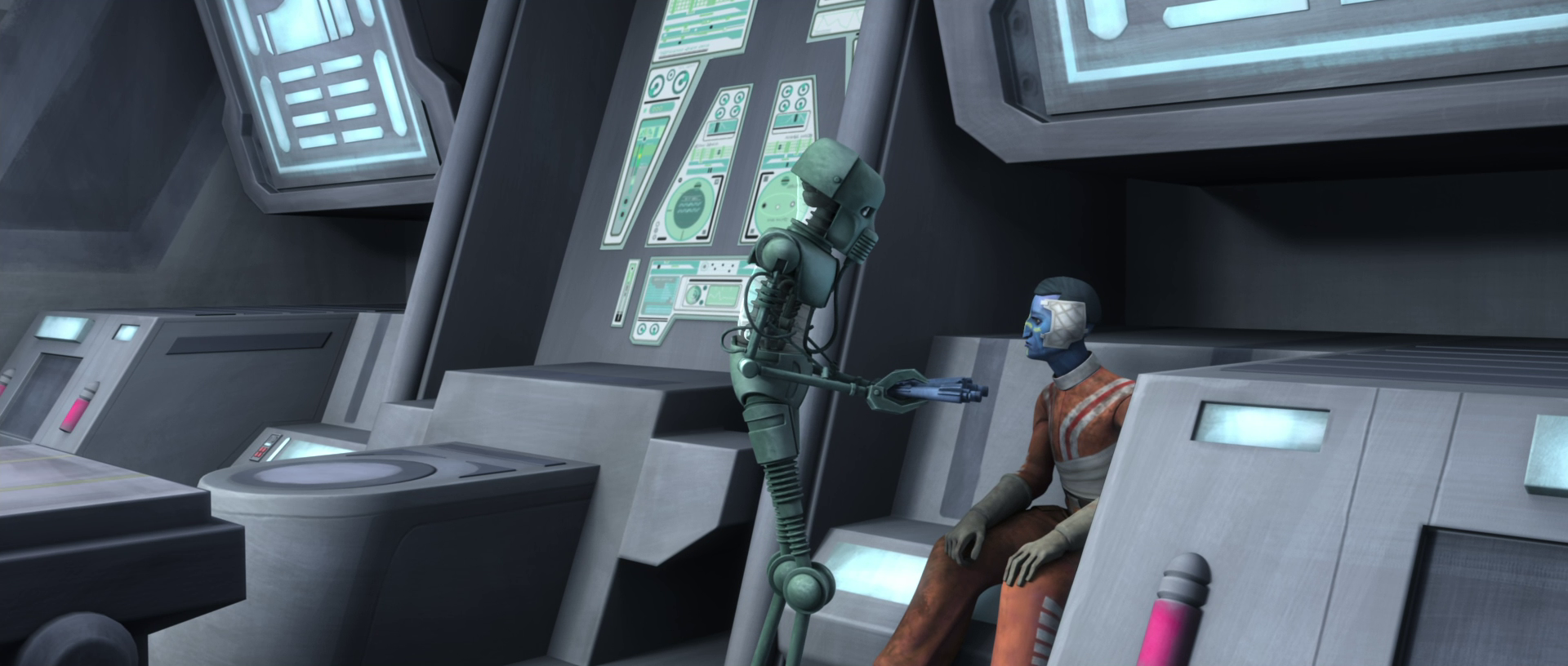 Non-Jedi temple employees treated after the bombing of the Jedi Temple Hangar