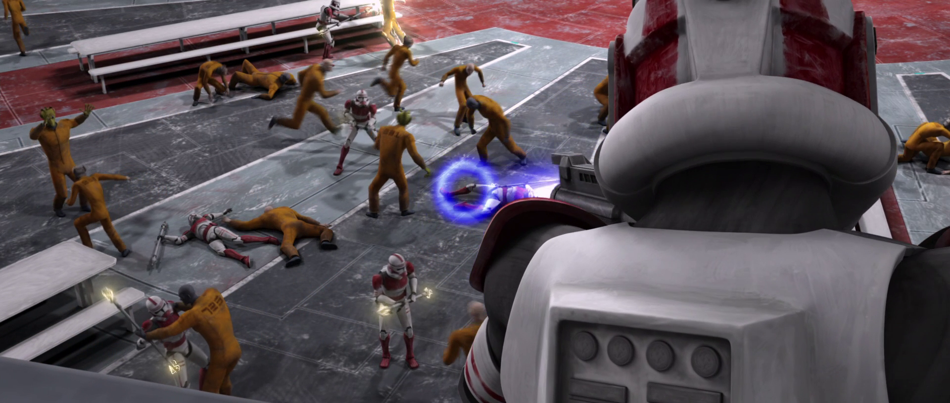 A riot at the Republic Judiciary Central Detention Center was contained by clone shock troopers.