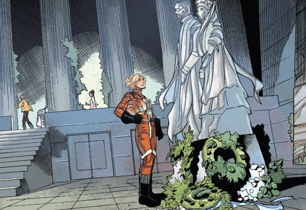 Verlaine visits a memorial for Queen and Viceroy Organa.