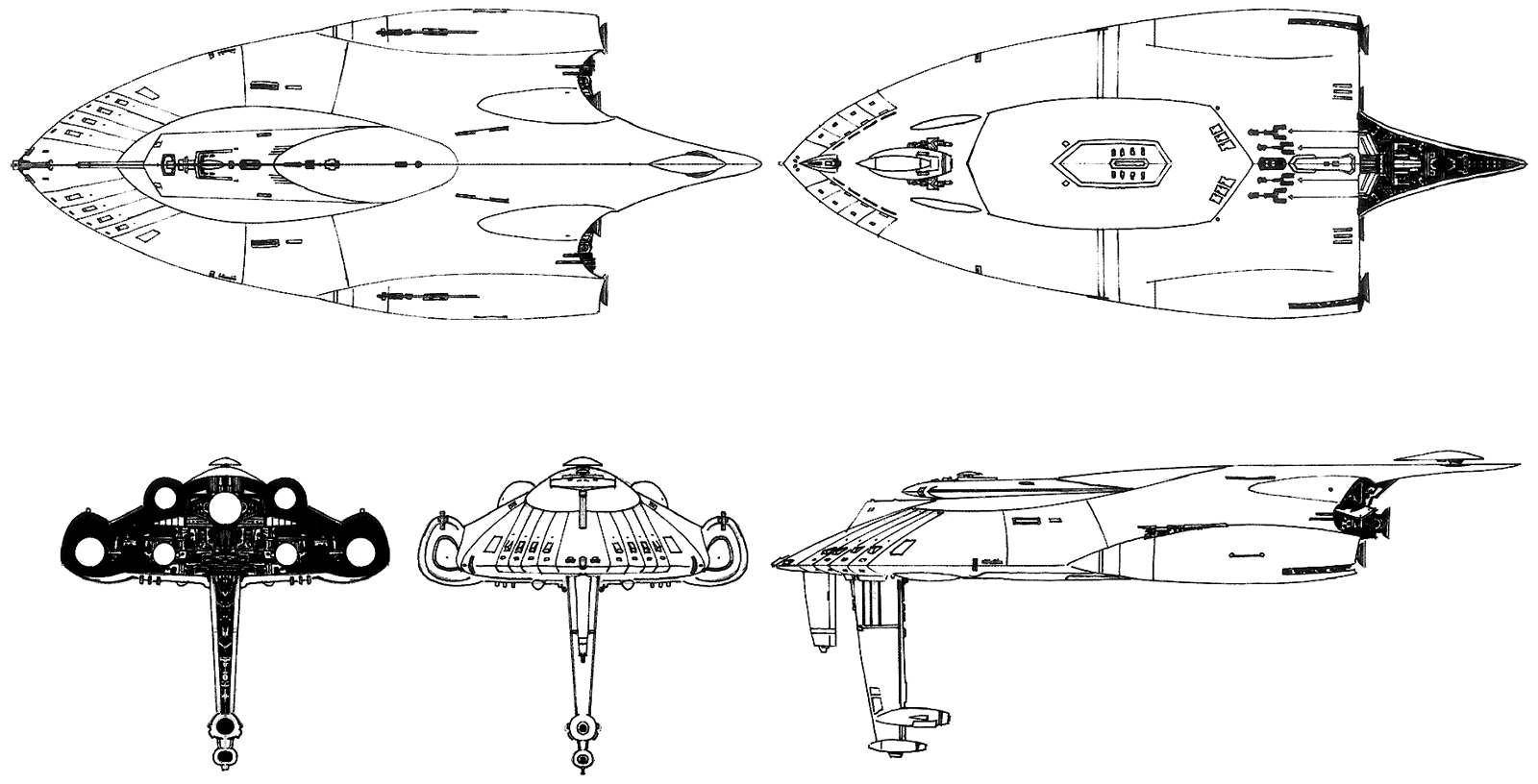 Five-view schematics of the ShaShore-class frigate.