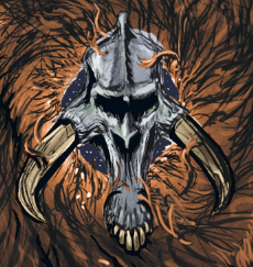 The skull of Jaing's species served as the initial inspiration for the skull sigil.