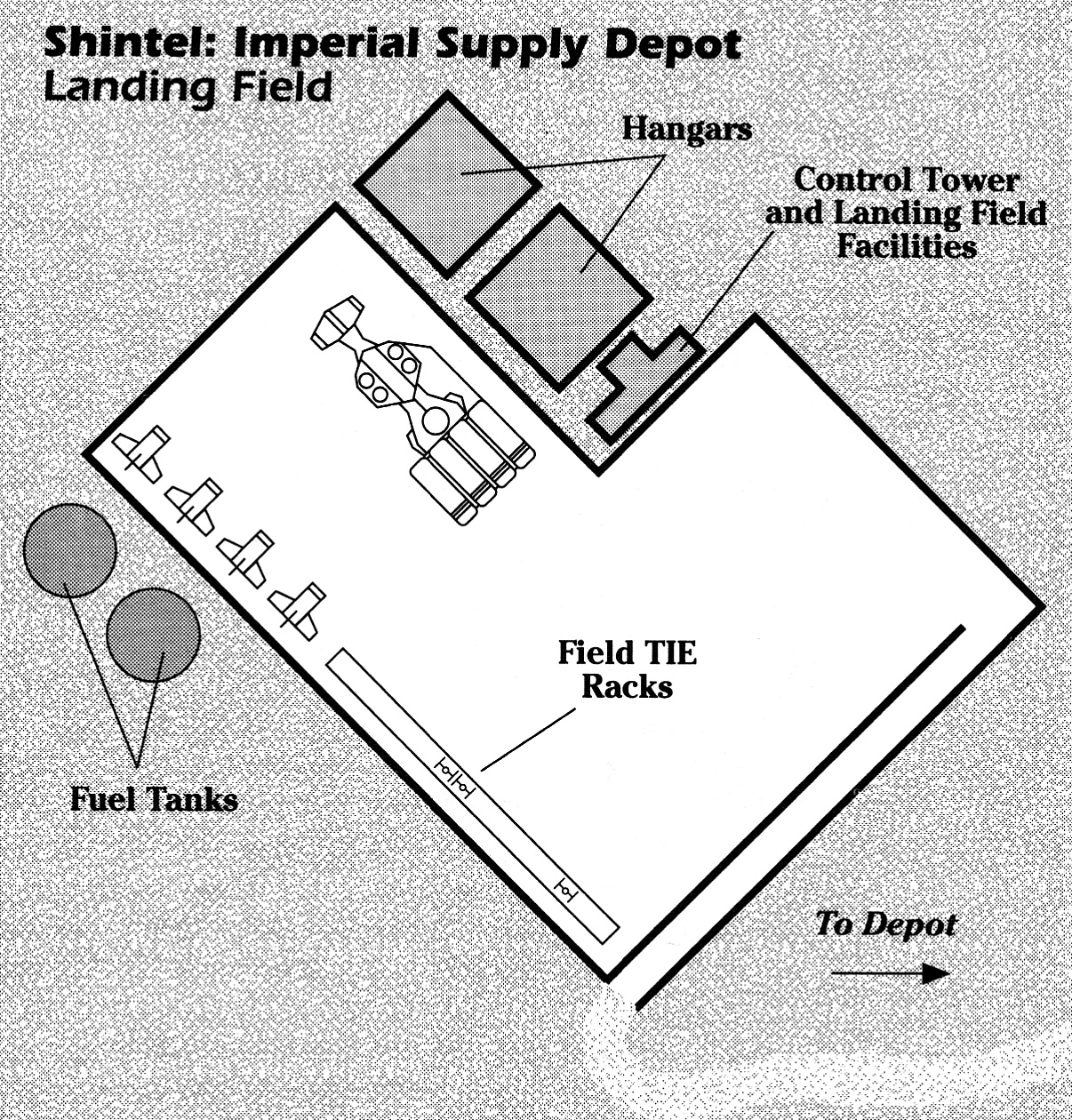 Layout of Imperial Depot 4290-1's landing field