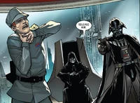 ヴェイダーに首を絞められるバロッキ