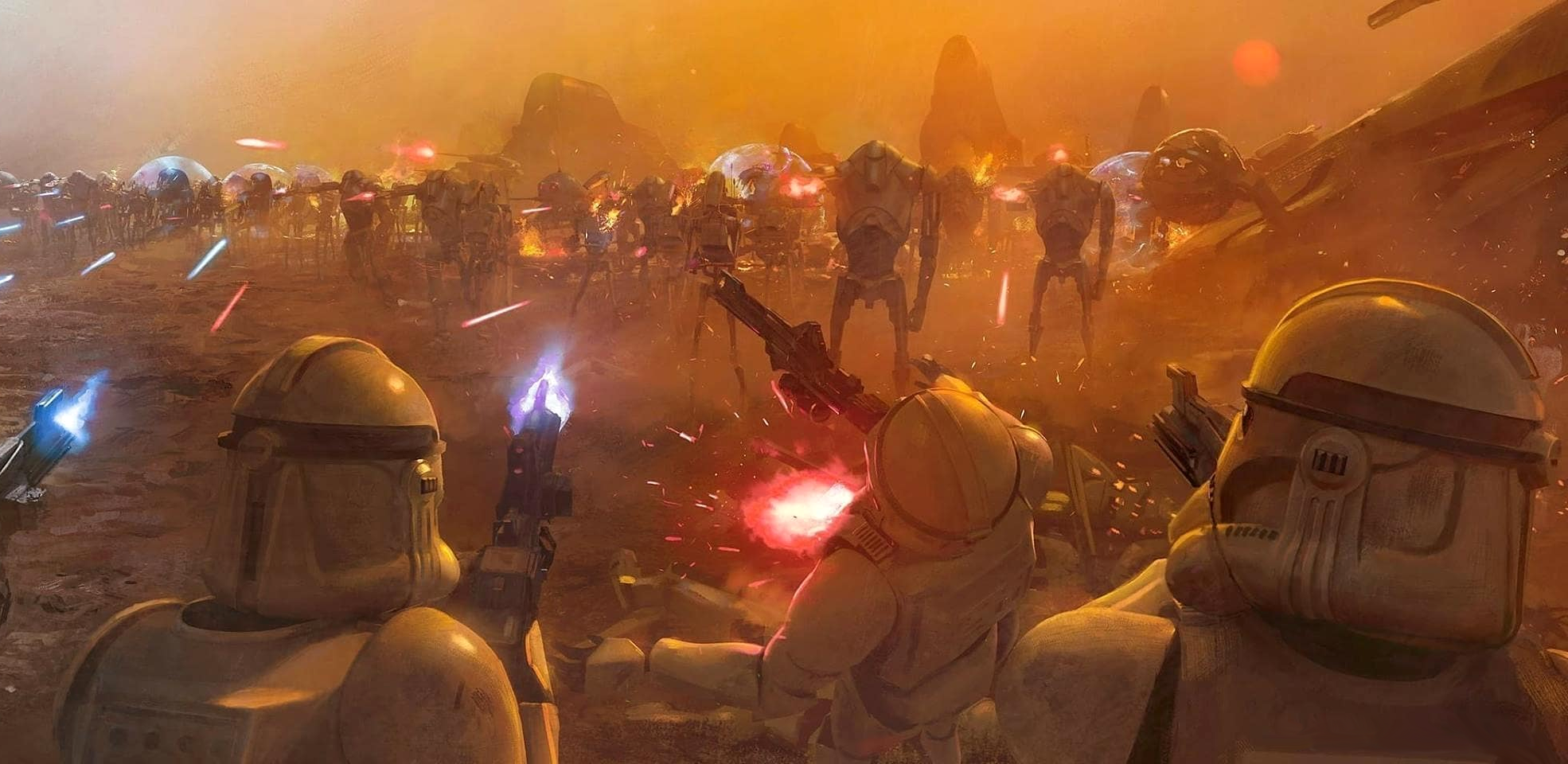 Battle droids fought Republic clone troopers as the Separatist Droid Army.