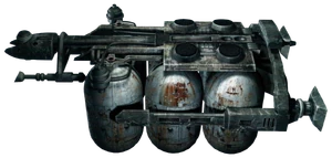 A drone barge fully loaded with cargo pods.