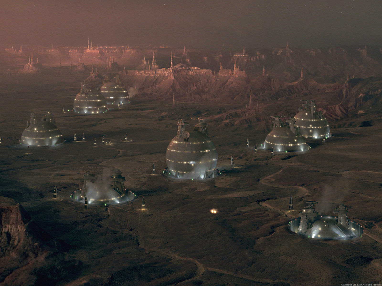 Core ships on Geonosis in the Trade Federation landing zones prior to the Battle of Geonosis.