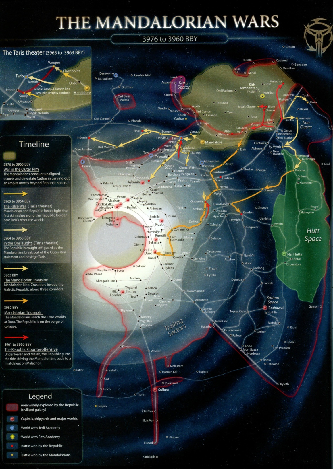 The Essential Atlas's map of the Mandalorian Wars