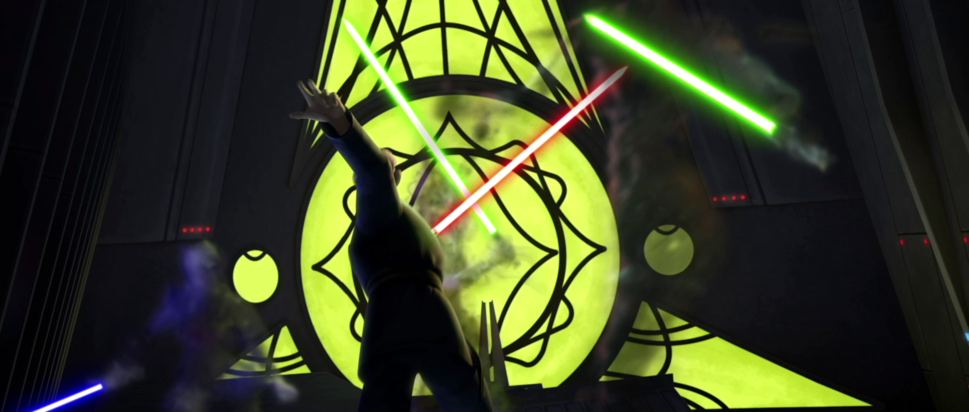 Naa'leth, Asajj, and Karis attack Dooku