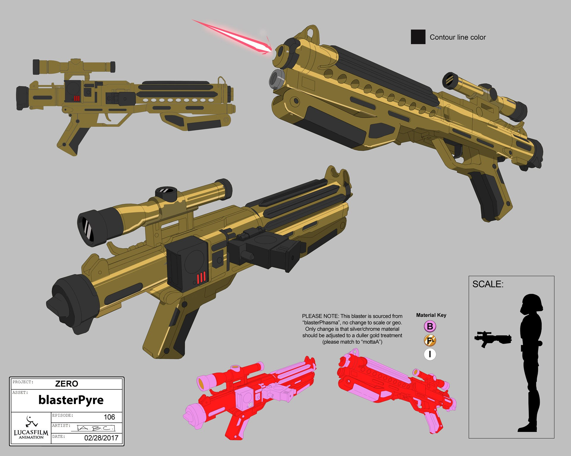 Concept art of Pyre's blaster by Amy Beth Christenson