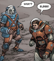  and  in space suits.