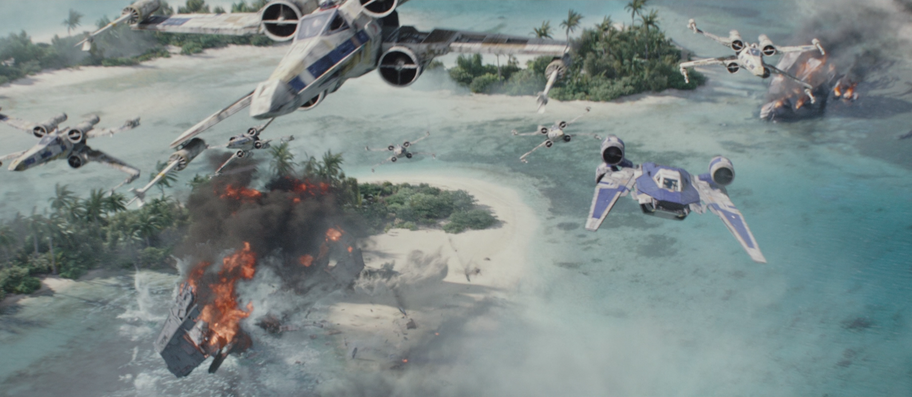 Joma and Blue Squadron destroyed Imperial walkers on Scarif.