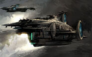 Original unused Star Wars: Episode III Revenge of the Sith starship concept art that became the basis for the Malevolence[19]
