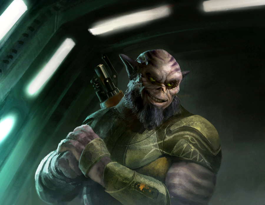 Even before he was a rebel, Zeb was always ready for a fight from his days as an honor guard of Lasan.