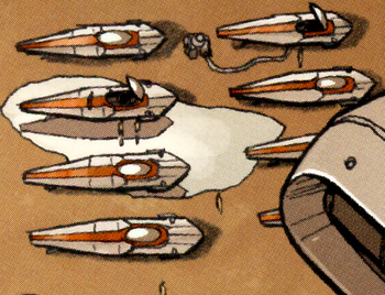 A squadron of Aureks on Serroco during the Mandalorian Wars