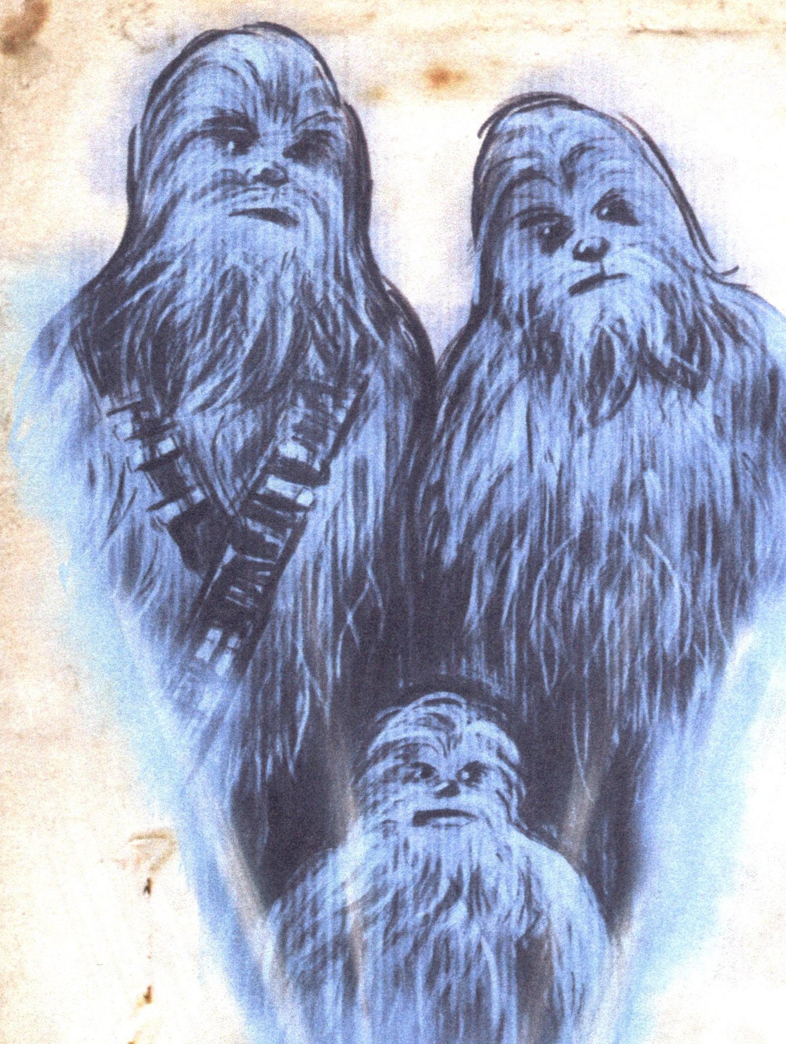 Chewbacca with his wife Mallatobuck and son Lumpawaroo