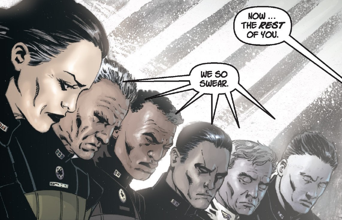 Geist and the rest of the Moff Council swear fealty to Darth Krayt.