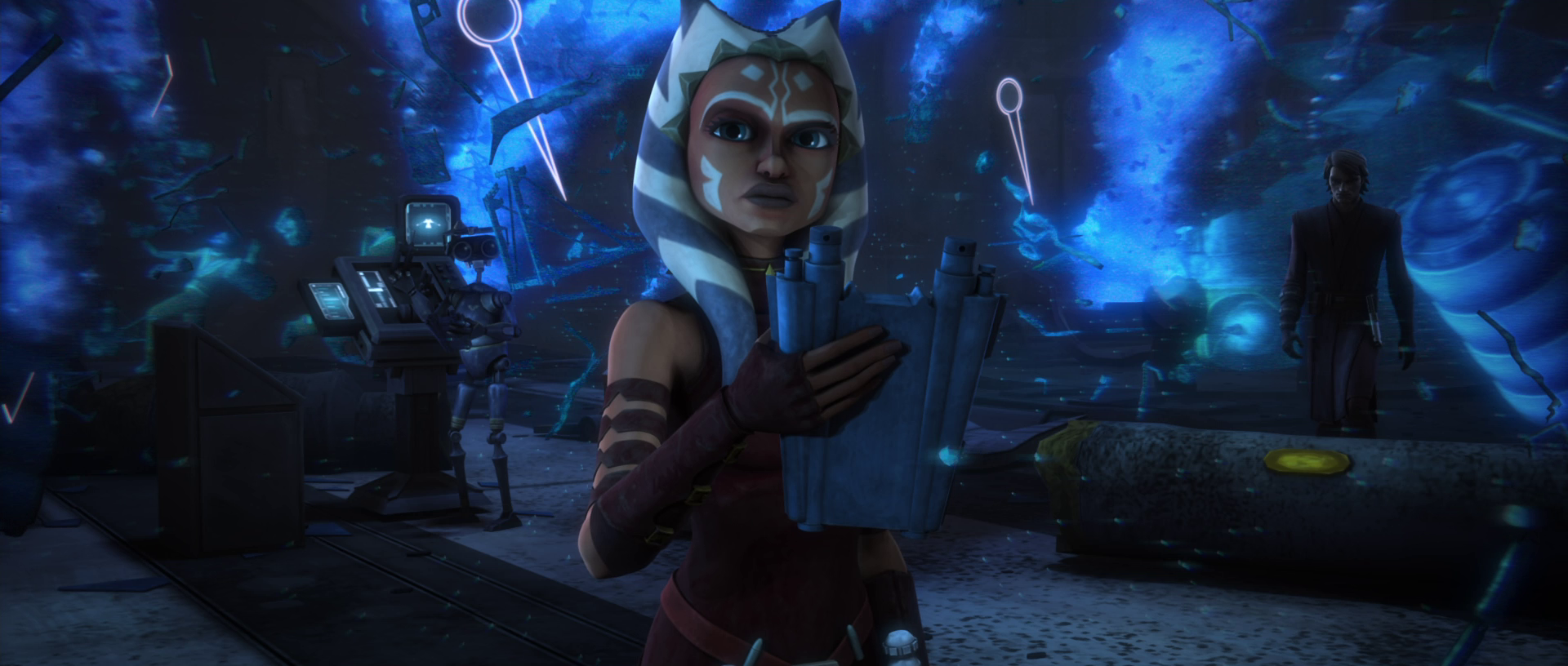 Ahsoka helping in the investigation of the Jedi Temple bombing.