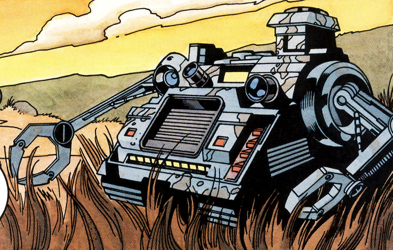 The front view of a Decon III droid.