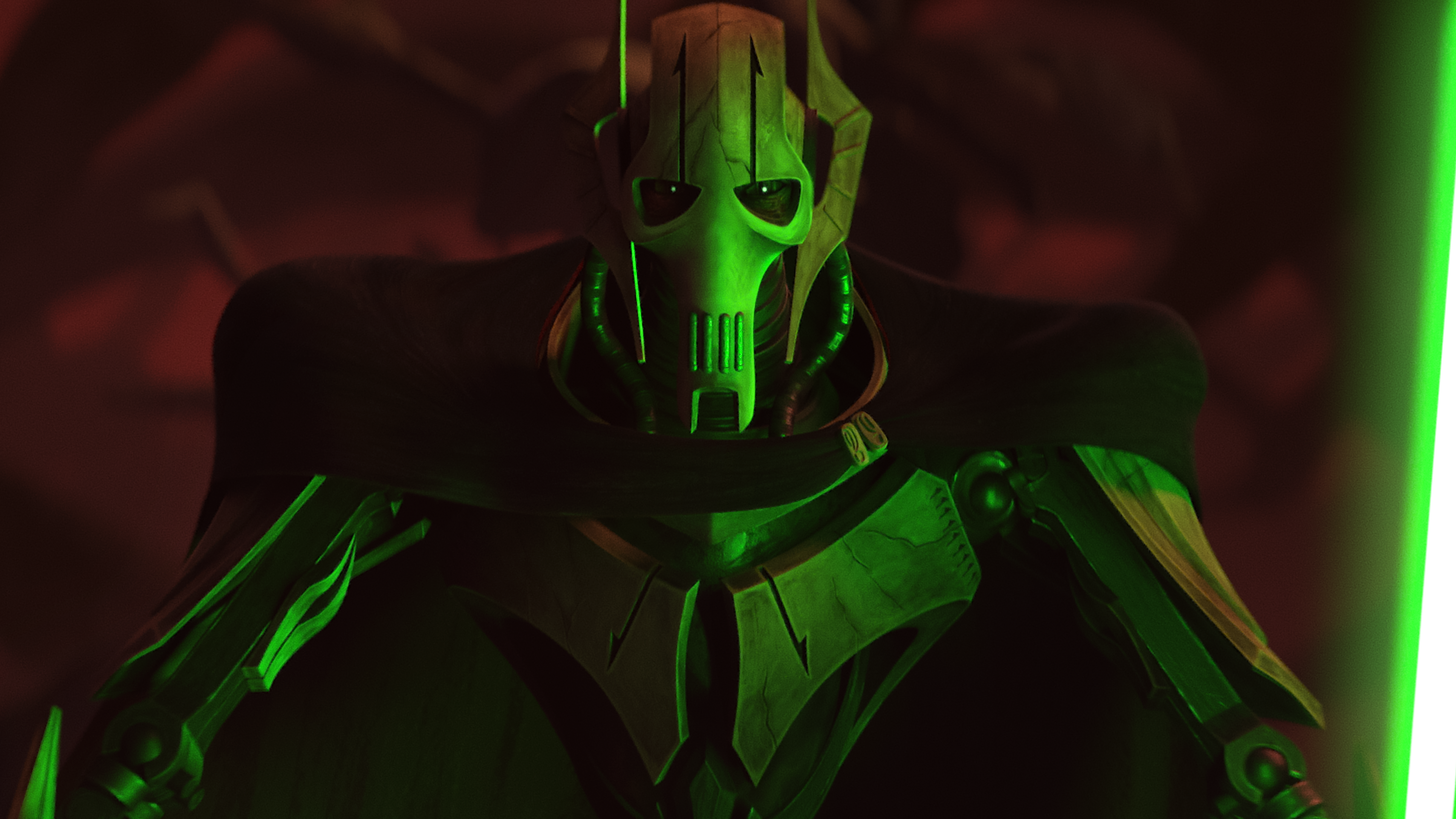 General Grievous, the cyborg supreme commander of the Droid Army