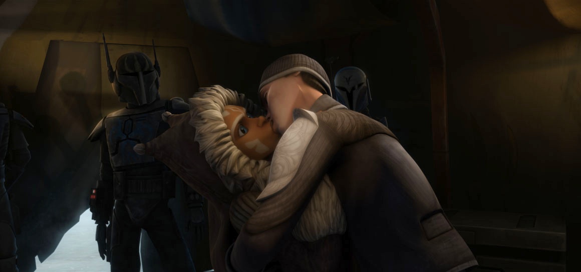 Vizsla walks in on Lux Bonteri and Ahsoka Tano embracing.